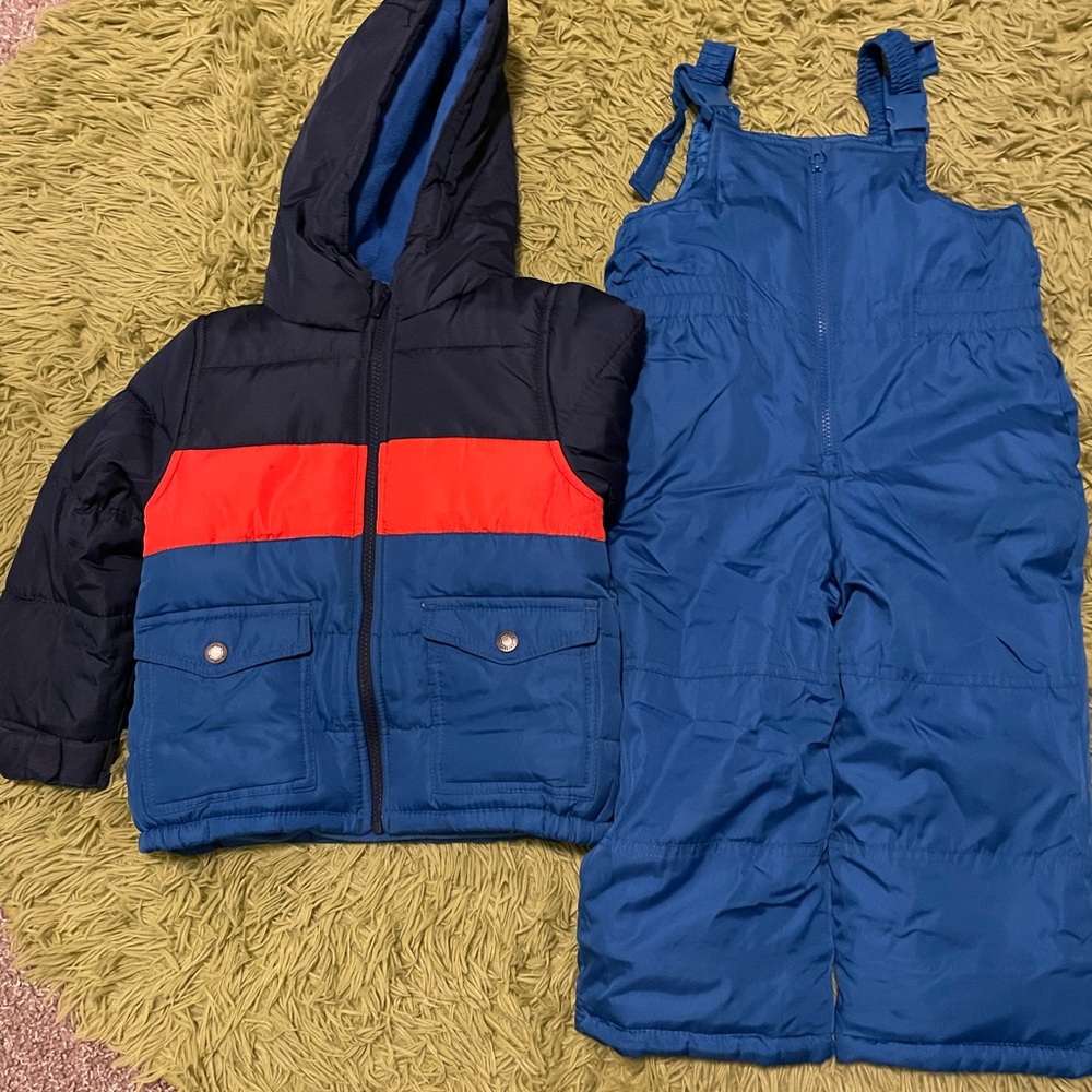 Carter's Kids Puffer Jacket and Snow Pants Set - Black, Red, Blue
